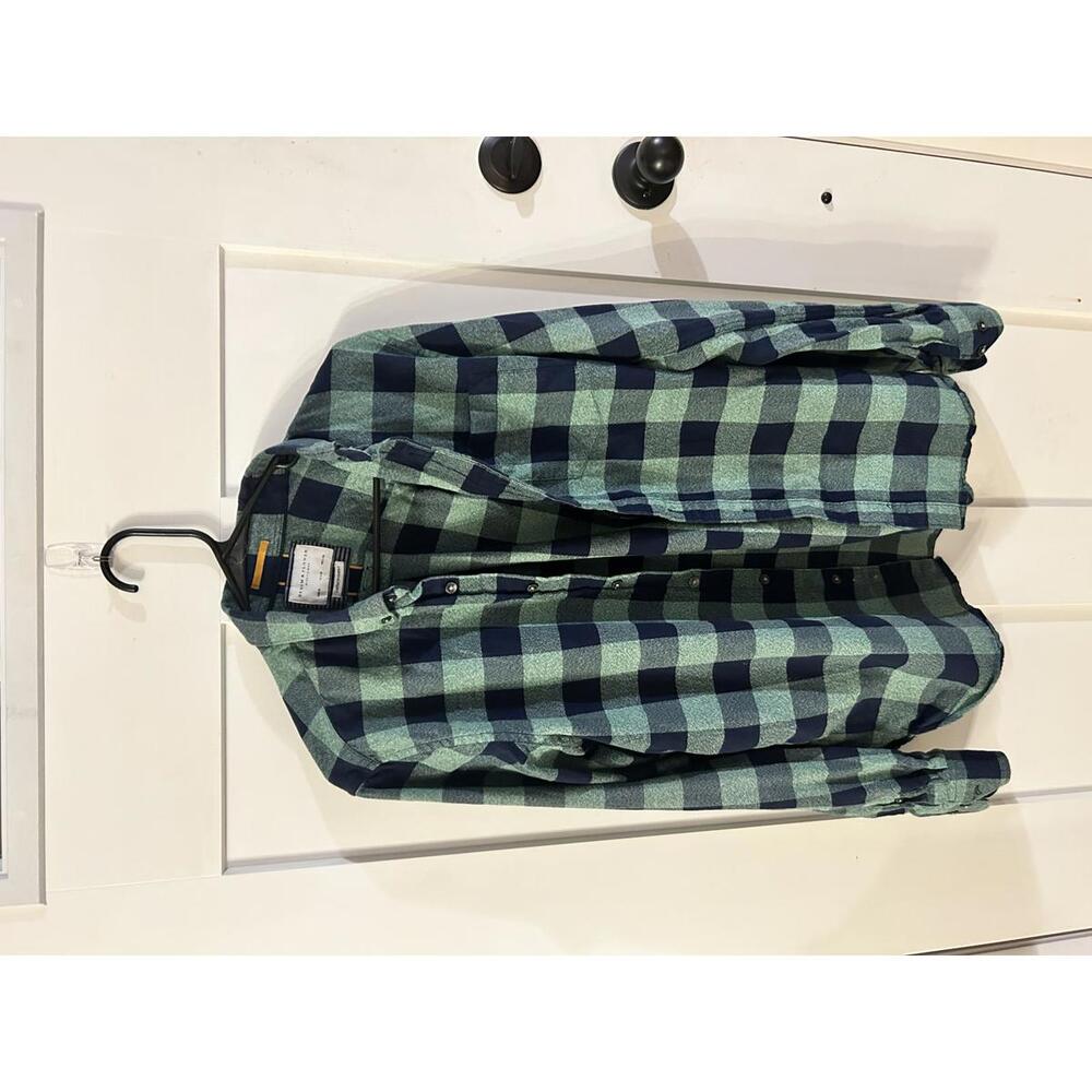 Denim & Flower black and green medium mens flannel shirt